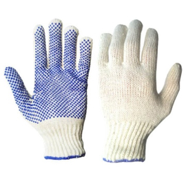 guantes de algodon moteados