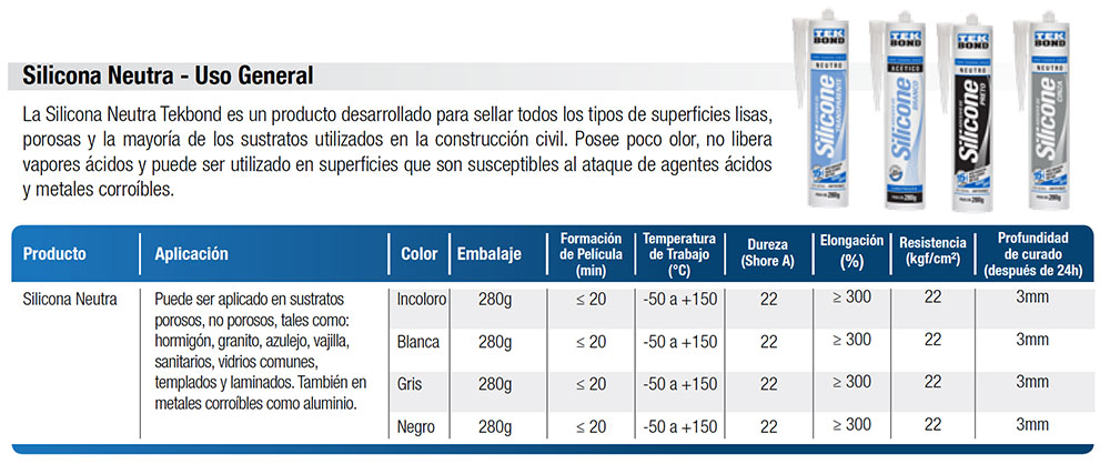 silicona neutra tekbond