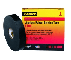 Cinta Eléctrica de Hule Autofusionable Scotch® 130C, Sin revestimiento, 